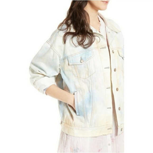 Free People Tie Dye Denim Jacket - Picture 3 of 6